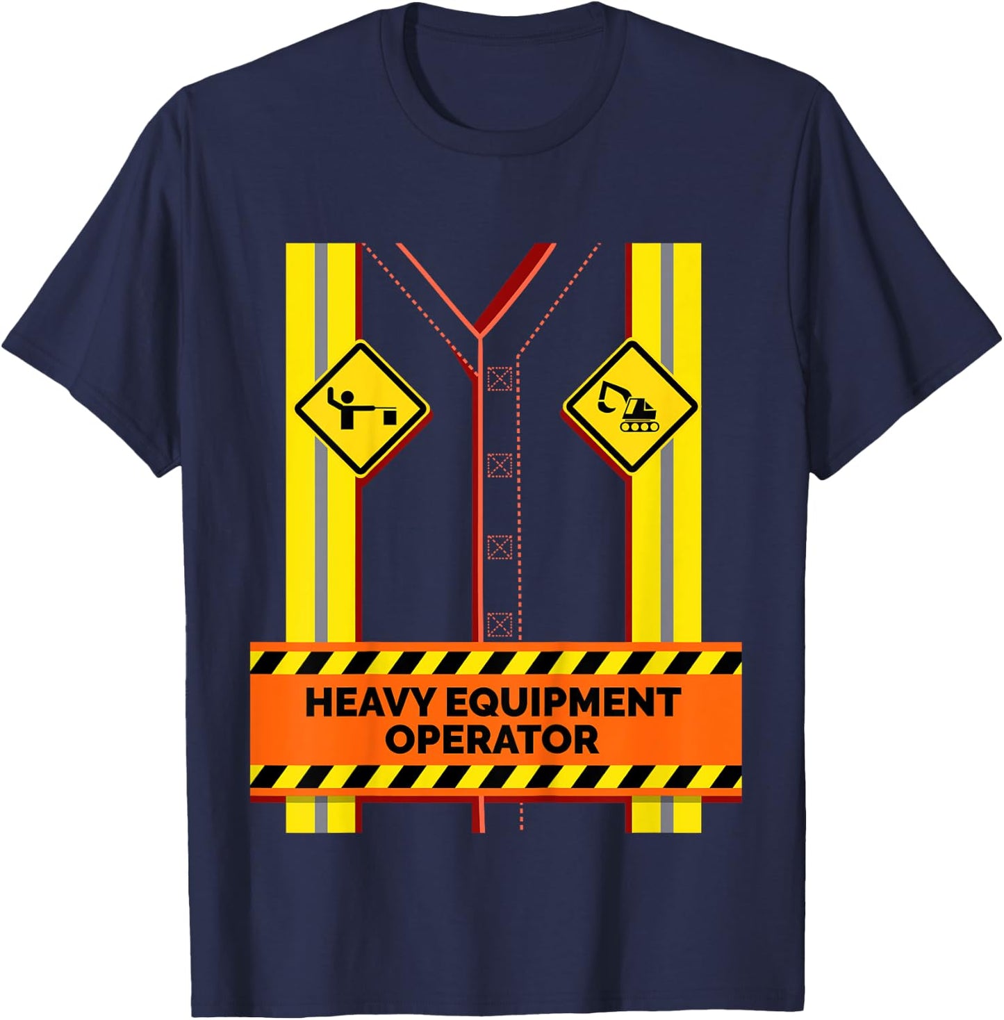 Kids Kids Construction Worker Costume Boys Equipment Operator T-Shirt - T-Shirt | Navy