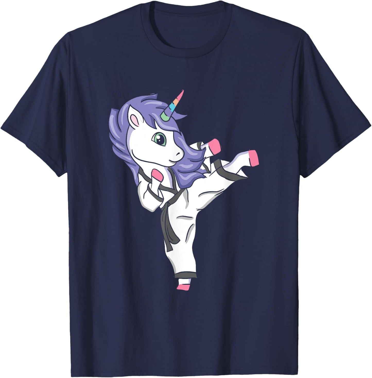 Funny Unicorn Karate Girl I Taekwondo Martial Arts T-Shirt - T-Shirt | Navy