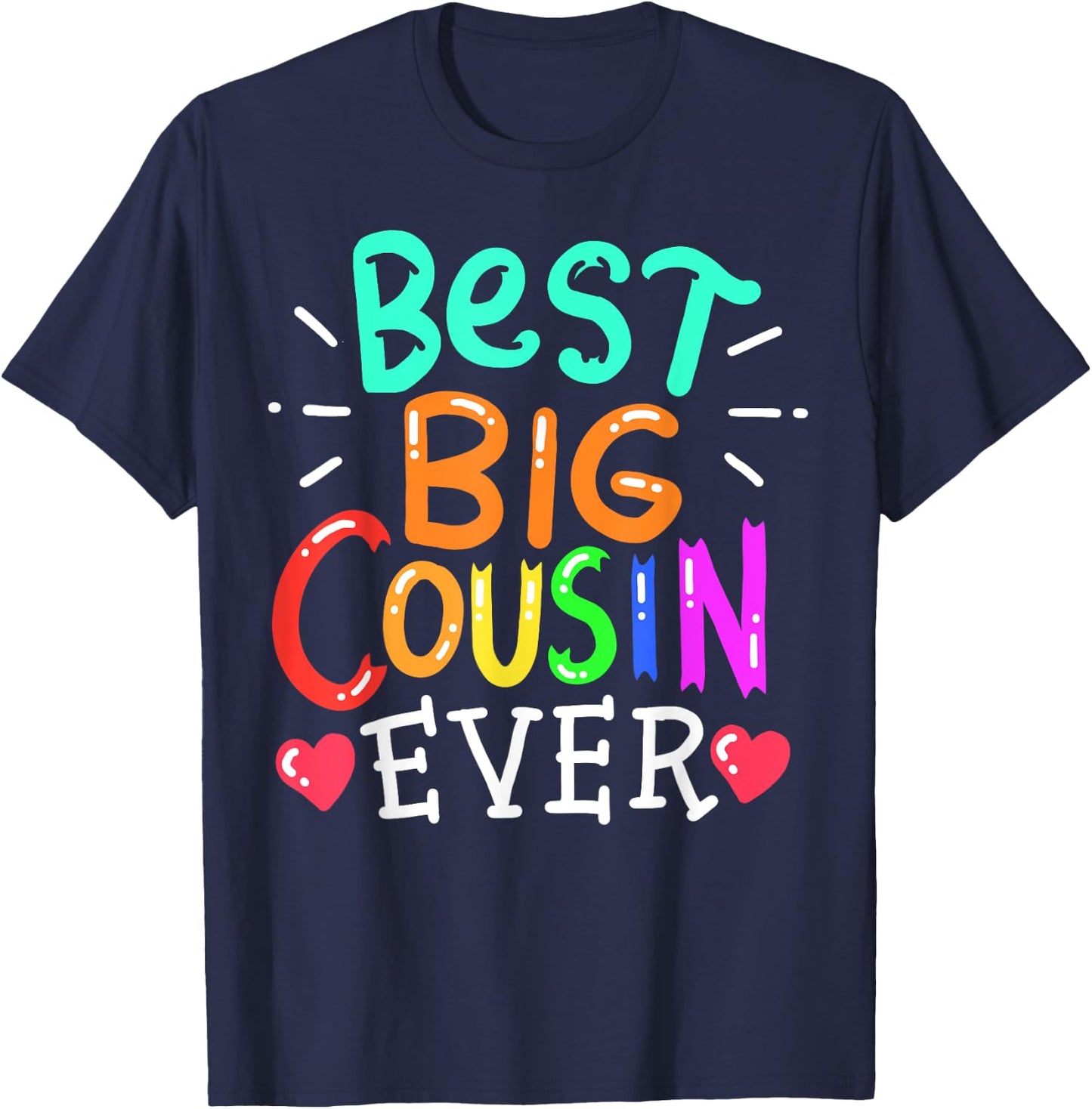 Best Big Cousin Family Cute Gift T-Shirt - T-Shirt | Navy
