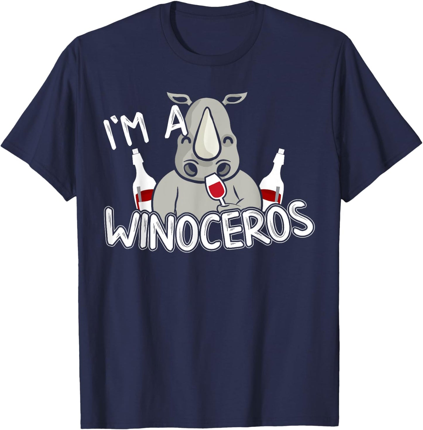I'm A Winoceros Funny Wine Lover Rhino Gift T-Shirt - T-Shirt | Navy