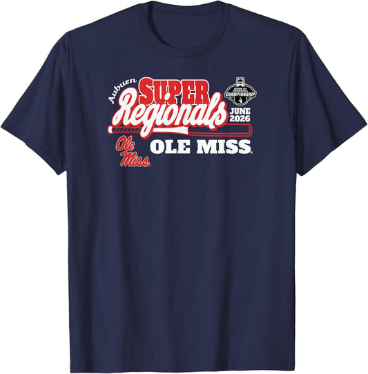 Ole Miss Rebels Super Regionals Baseball 2026 CWS T-Shirt - T-Shirt | Navy