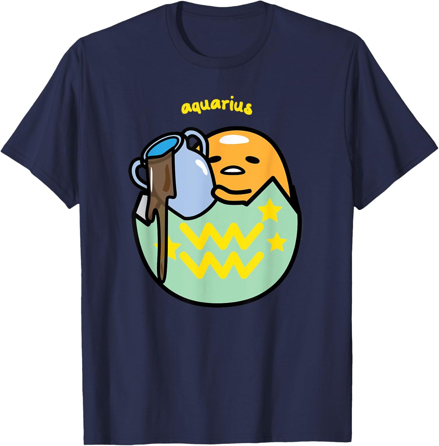 Gudetama Zodiac Aquarius Shirt T-Shirt - T-Shirt | Navy