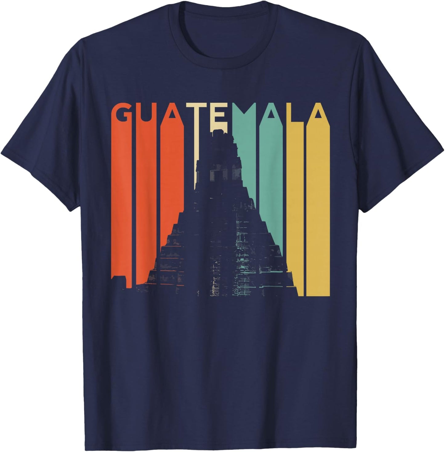 Guatemala Chapin Atitlan Tikal Maya Retro Guate Quetzal Arte T-Shirt - T-Shirt | Navy