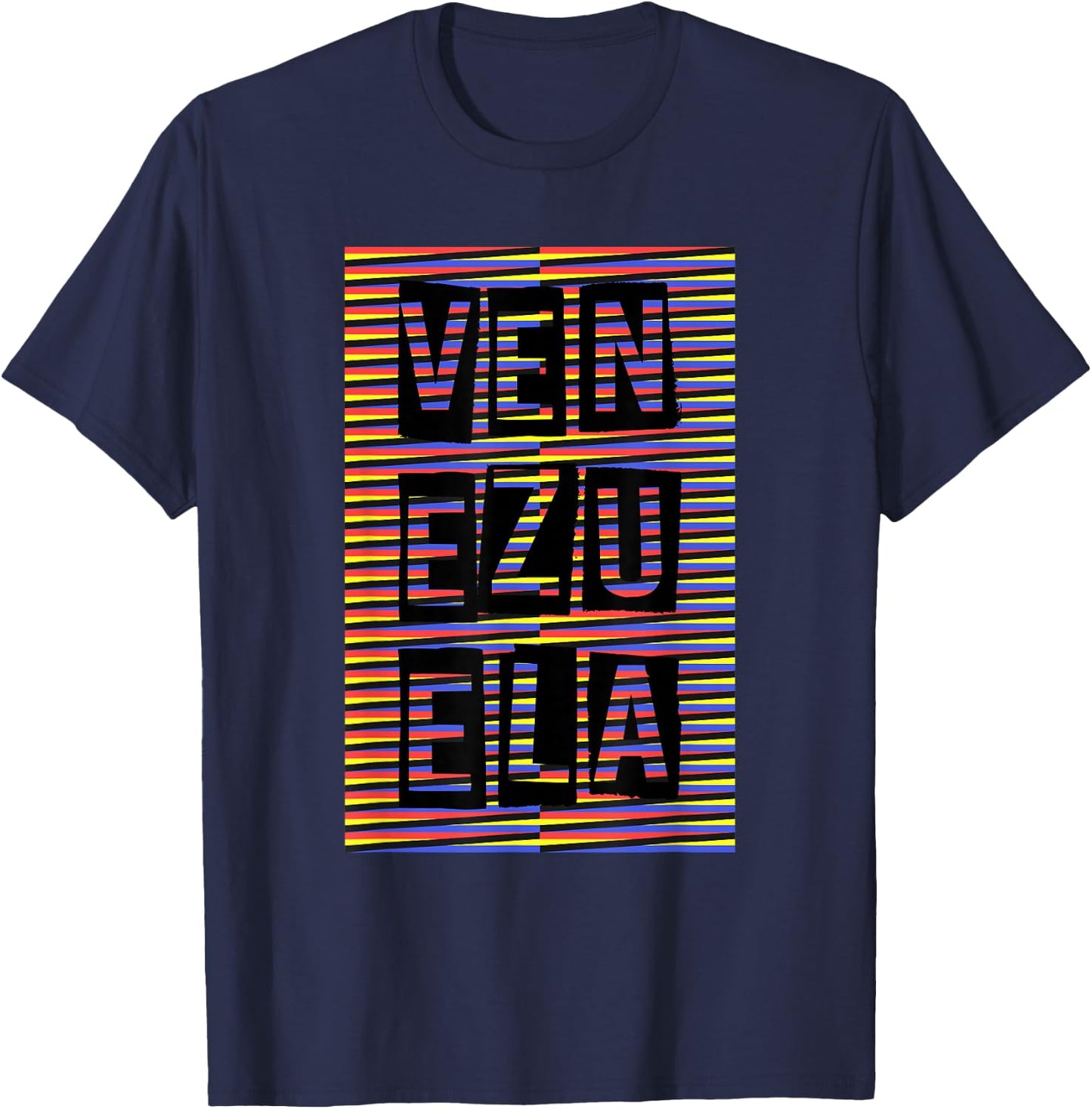 Venezuela Traditional Chromatic Background Art T-Shirt - T-Shirt | Navy