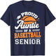 Proud Auntie Of A 2025 Senior Basketball Graduation T-Shirt - T-Shirt | Navy