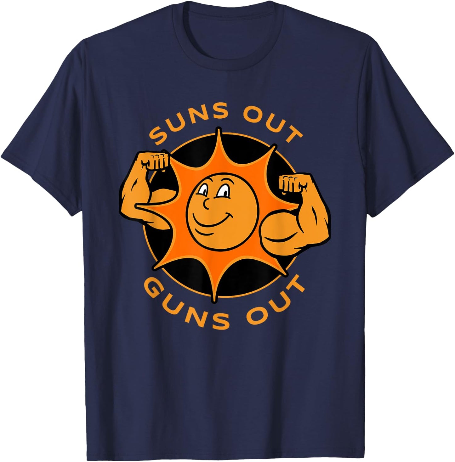 Funny Suns Out Guns Out Summer Gift Bodybuilders T-Shirt - T-Shirt | Navy
