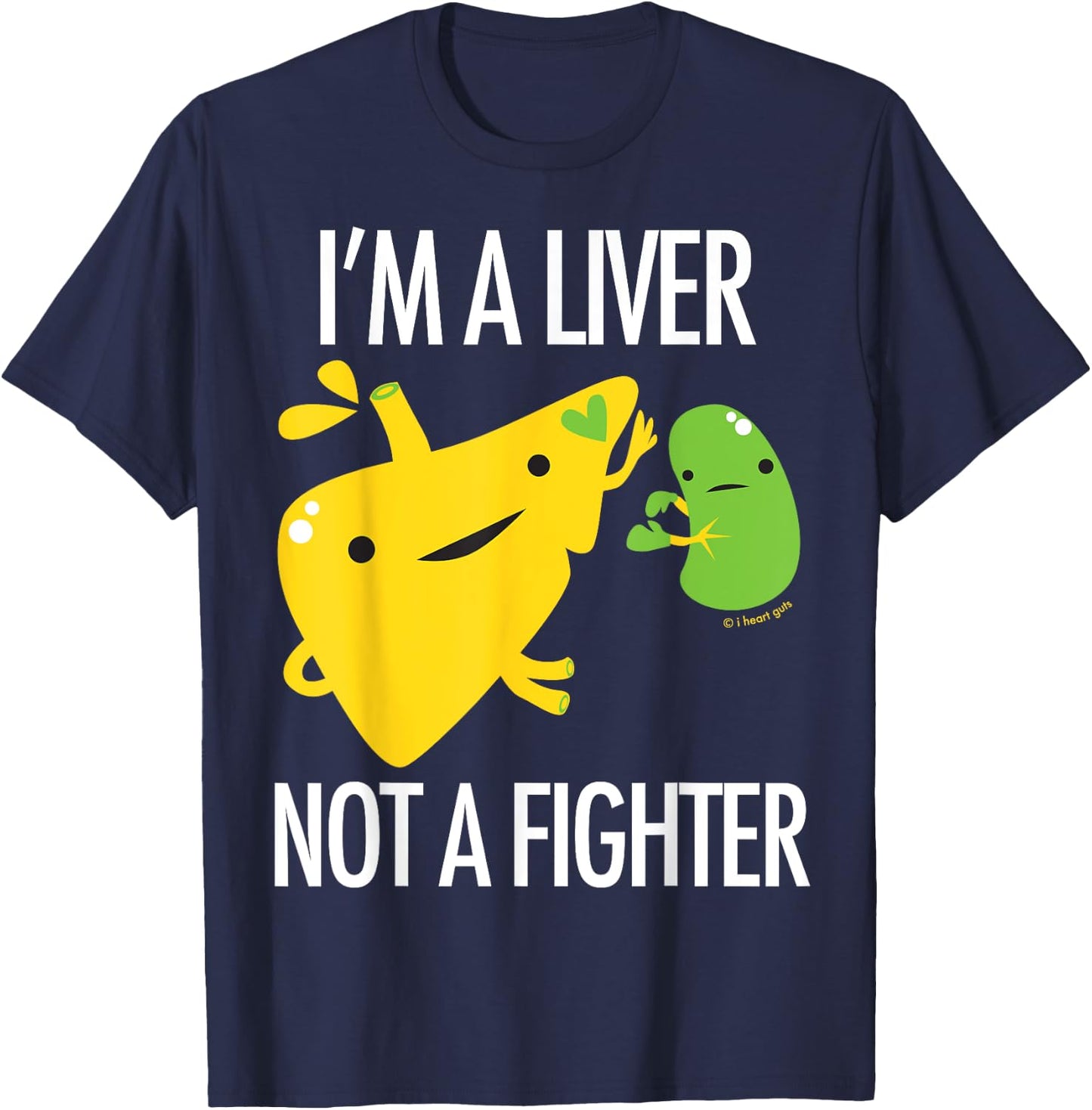 Cute Liver - Funny Cirrhosis Hepatitis Disease Support Humor T-Shirt - T-Shirt | Navy