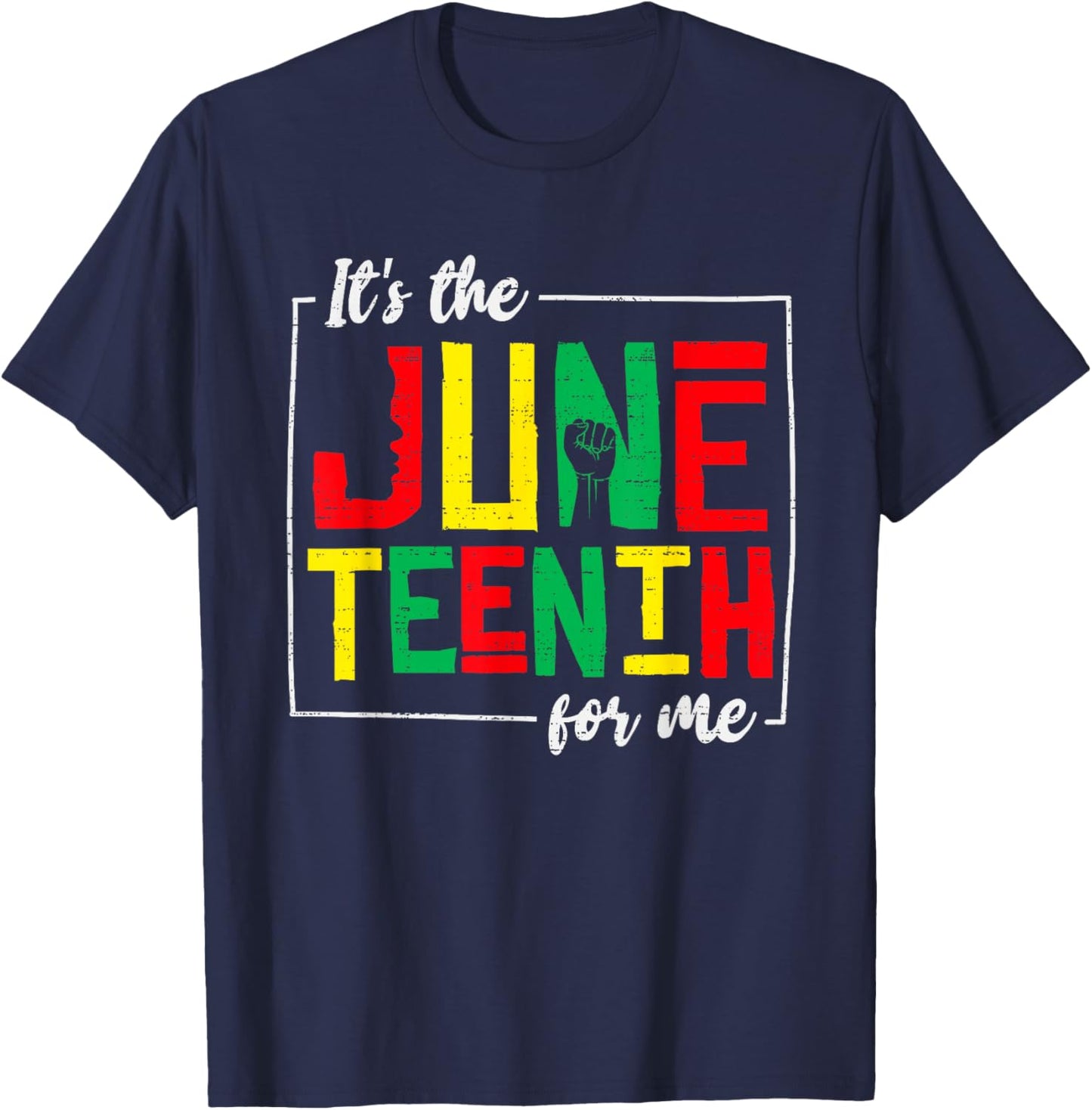 Juneteenth 1865 Freedom Day African June 19th Afro T-Shirt - T-Shirt | Navy