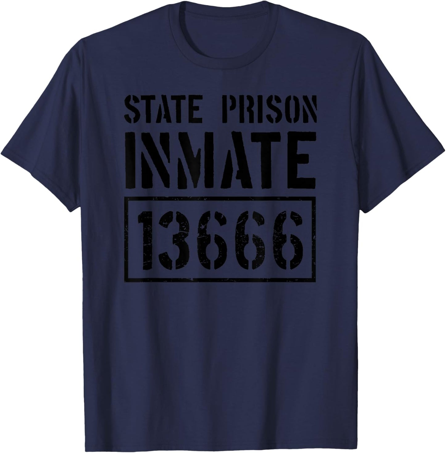 State Prison Inmate Funny Jail Halloween Costume T-Shirt - T-Shirt | Navy