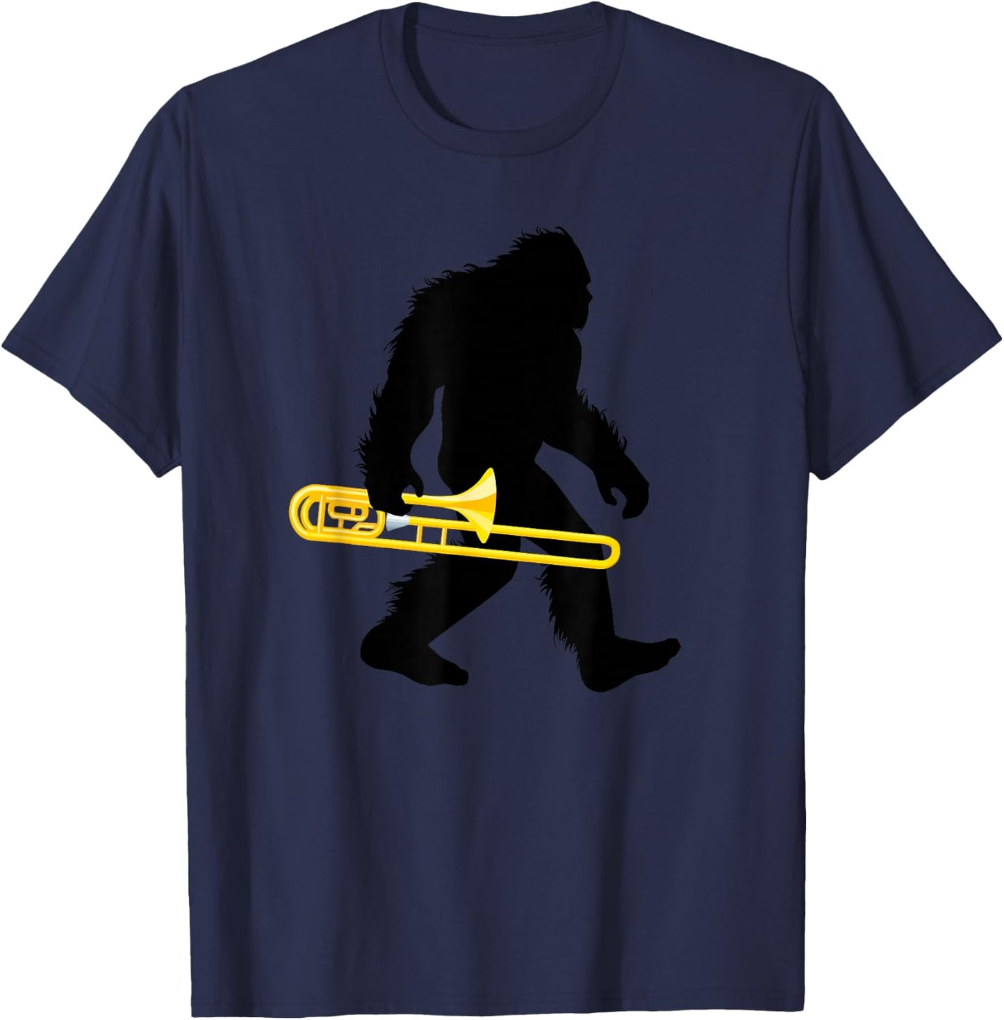 Bigfoot Trombone Sasquatch Trombonist Apparel T-Shirt - T-Shirt | Navy