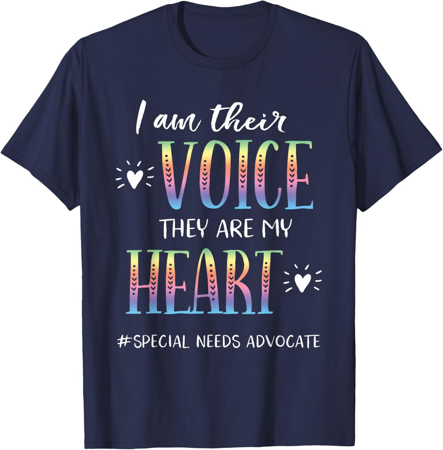 SPED Teacher Special Needs Advocate Gift I Am Their Voice Women T-Shirt - T-Shirt | Navy