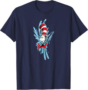 Dr. Seuss The Cat in The Hat Splash T-Shirt - T-Shirt | Navy