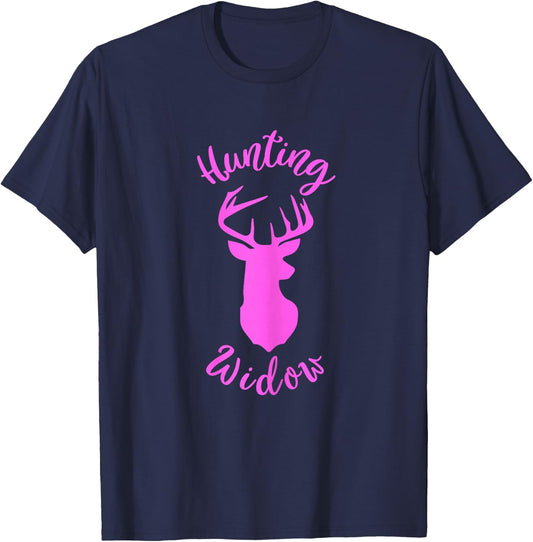 Hunting Widow - Funny Hunter's Widow T-Shirt - T-Shirt | Navy