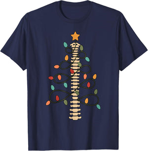Chiropractor Doctor Christmas Lights Chiropractic Assistant T-Shirt - T-Shirt | Navy