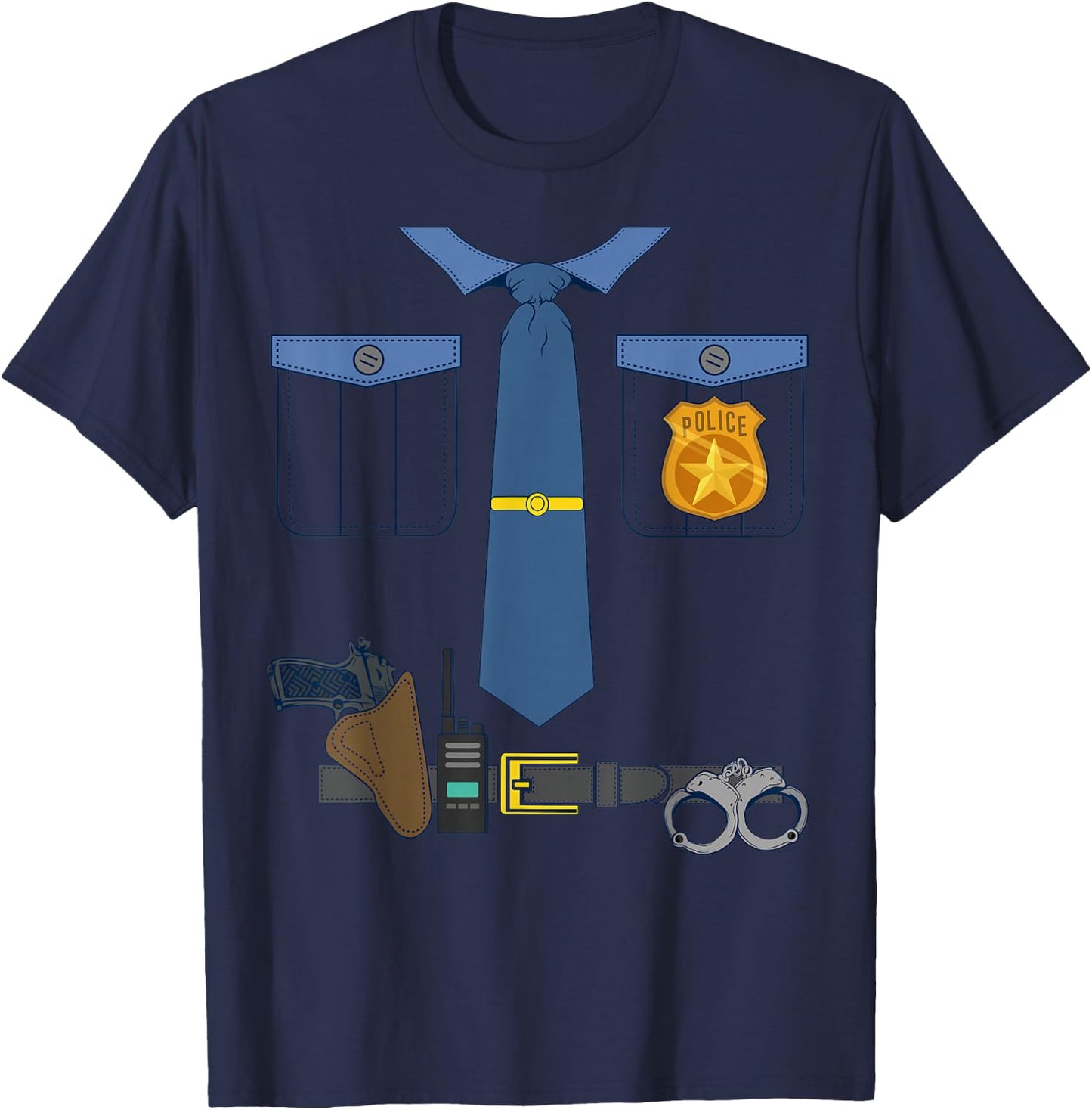 Halloween Kids Dress Up Police Shirt Officer COP Costume T-Shirt - T-Shirt | Navy