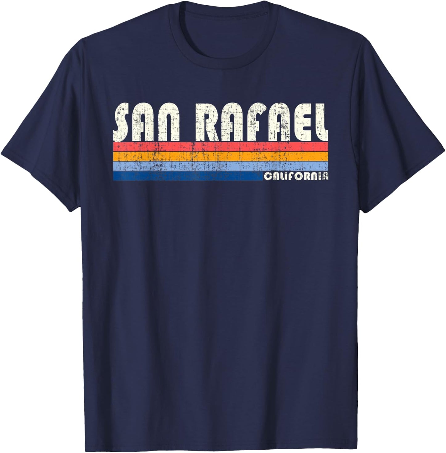 Vintage 70s 80s Style San Rafael CA T-Shirt - T-Shirt | Navy