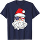 Santa Claus Patriotic USA Sunglasses Kids Christmas in July T-Shirt - T-Shirt | Navy