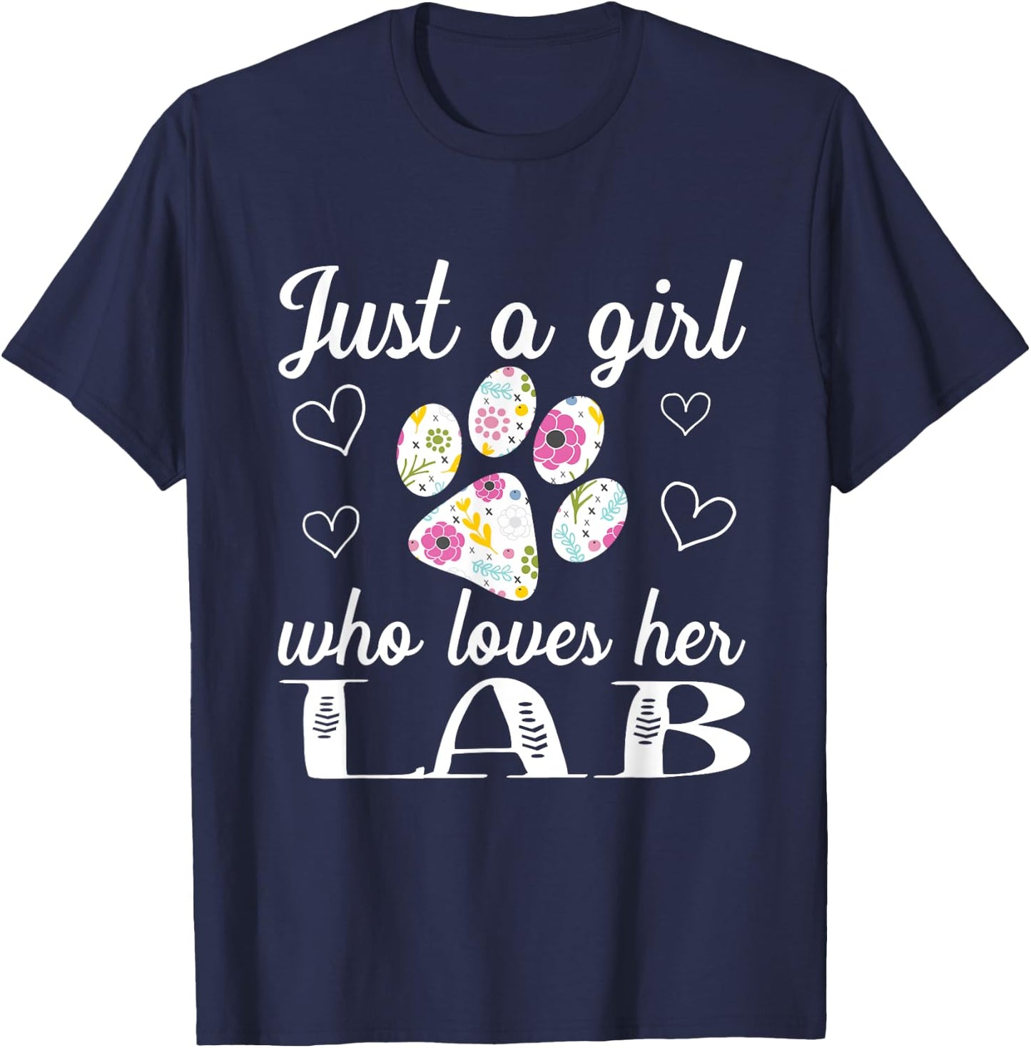 Just A Girl Who Loves Her Labrador Cute Dog T-Shirt - T-Shirt | Navy