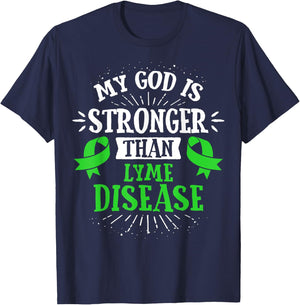 Lime Green Ribbon - Lyme Disease Awareness T Shirt T-Shirt - T-Shirt | Navy