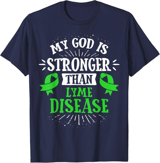 Lime Green Ribbon - Lyme Disease Awareness T Shirt T-Shirt - T-Shirt | Navy