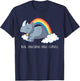 Real Unicorns Have Curves Rainbow T-Shirt - T-Shirt | Navy