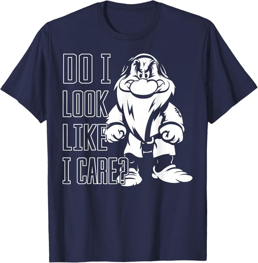 Disney Snow White Grumpy Do I Look Like I Care T-Shirt - T-Shirt | Navy