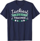 St Patricks Day Music Teacher Shirt Luckiest Shamrock Gift Men Women Kids T-Shirt - T-Shirt | Navy