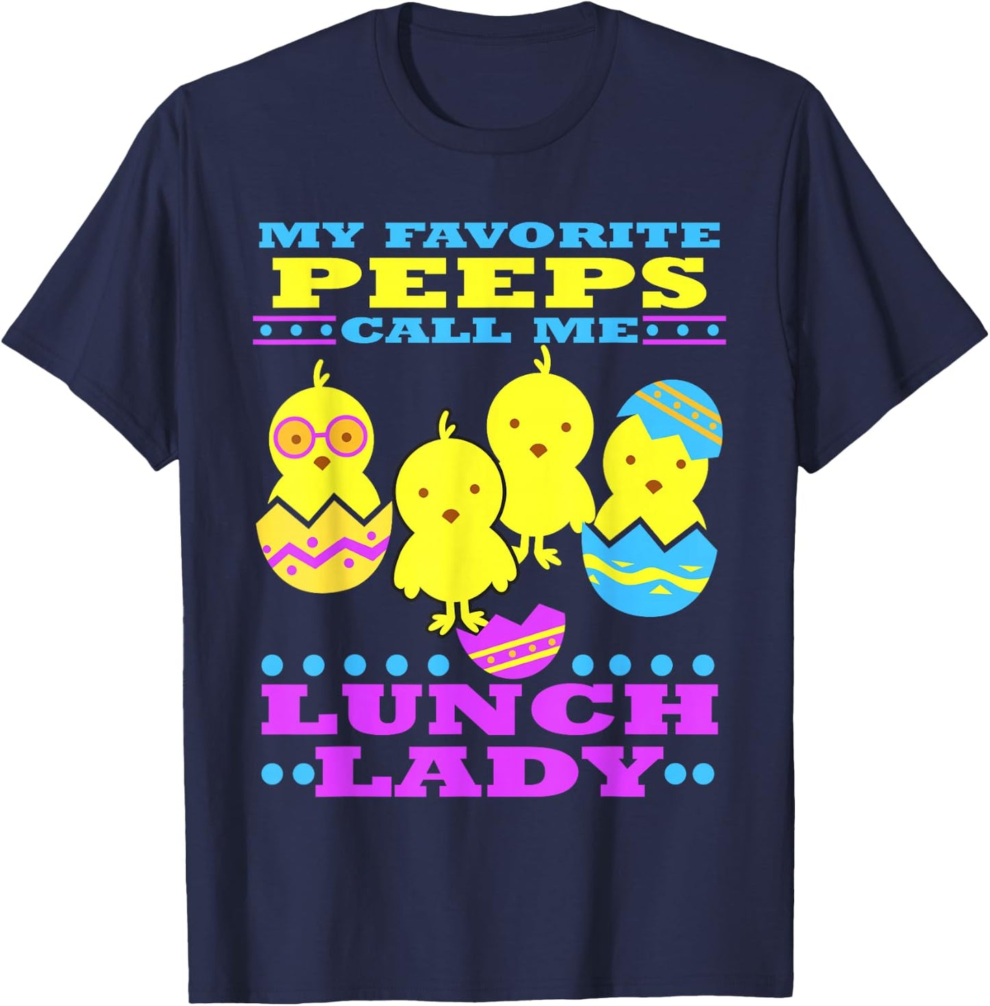 Easter Lunch Lady School Cute Cafeteria Worker T-Shirt - T-Shirt | Navy