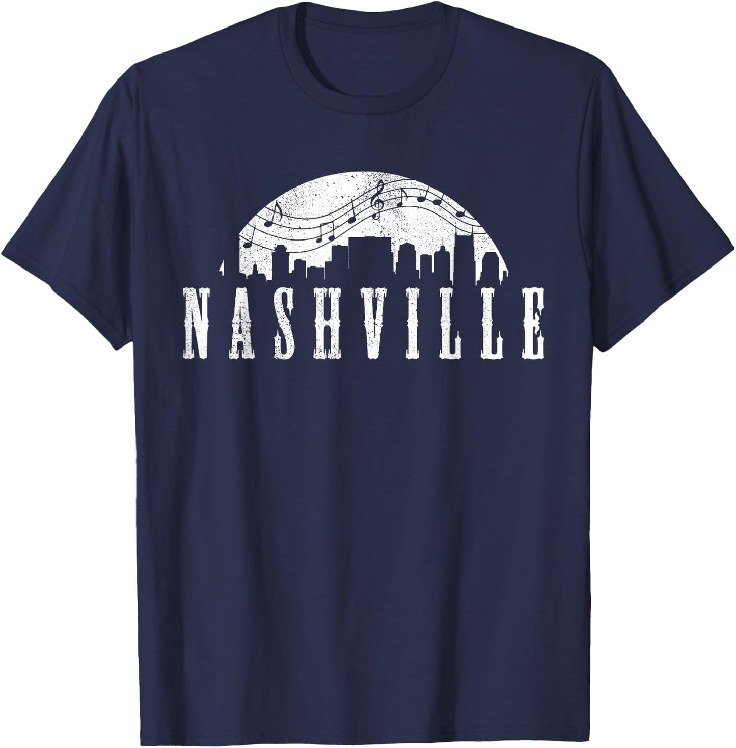 Nashville Skyline Country Music City Shirt Gift T-Shirt - T-Shirt | Navy