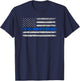 Support Our Law Enforcement 2018 Retired Police Officer Thin Blue Line Flag Retirement - Black, , Short Sleeve, Classic Fit, , , Size: Small T-Shirt - T-Shirt | Navy