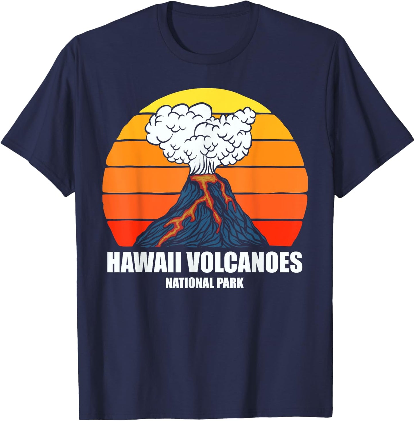 Camping Hiking Retro Vintage Hawaii Volcanoes National Park T-Shirt - T-Shirt | Navy