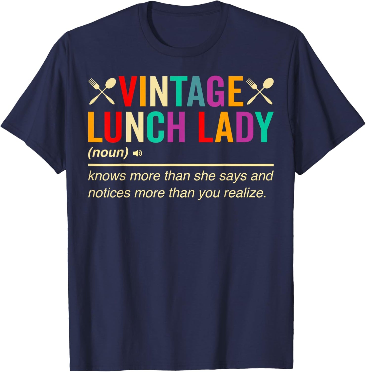 Vintage Lunch Lady Definition School Cafeteria Worker Women T-Shirt - T-Shirt | Navy