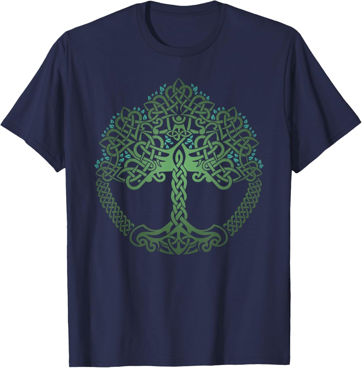 Viking Celtic Knotwork Tree of Life T-Shirt - T-Shirt | Navy