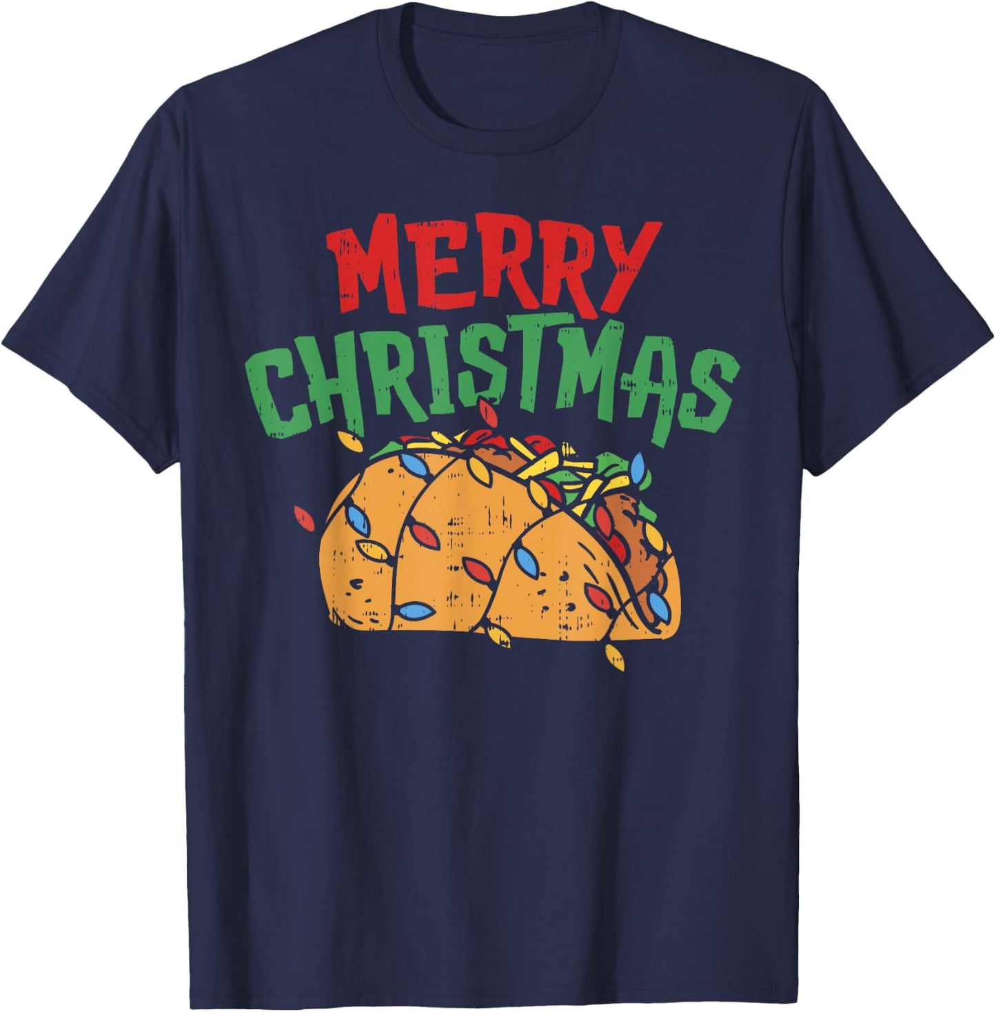 Merry Christmas Taco Shirt Mexican Lover Foodie GIft T-Shirt - T-Shirt | Navy