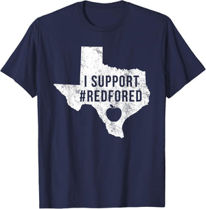 I Support Red For Ed Texas Teacher Public Education Women Kids T-Shirt - T-Shirt | Navy