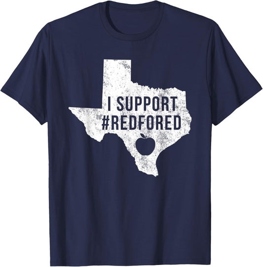 I Support Red For Ed Texas Teacher Public Education Women Kids T-Shirt - T-Shirt | Navy