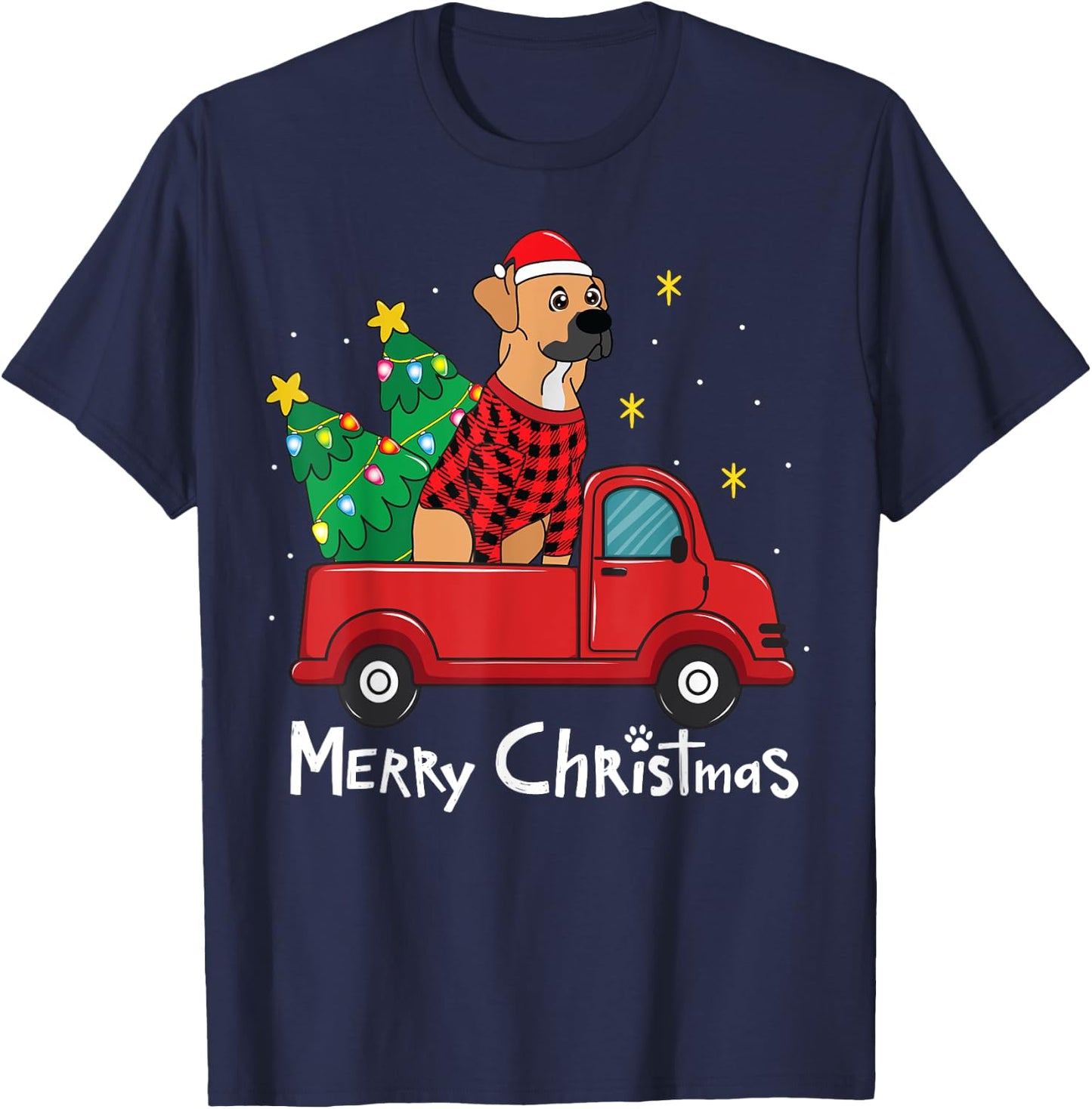 Black Mouth Cur Christmas Funny Gift T-Shirt - T-Shirt | Navy