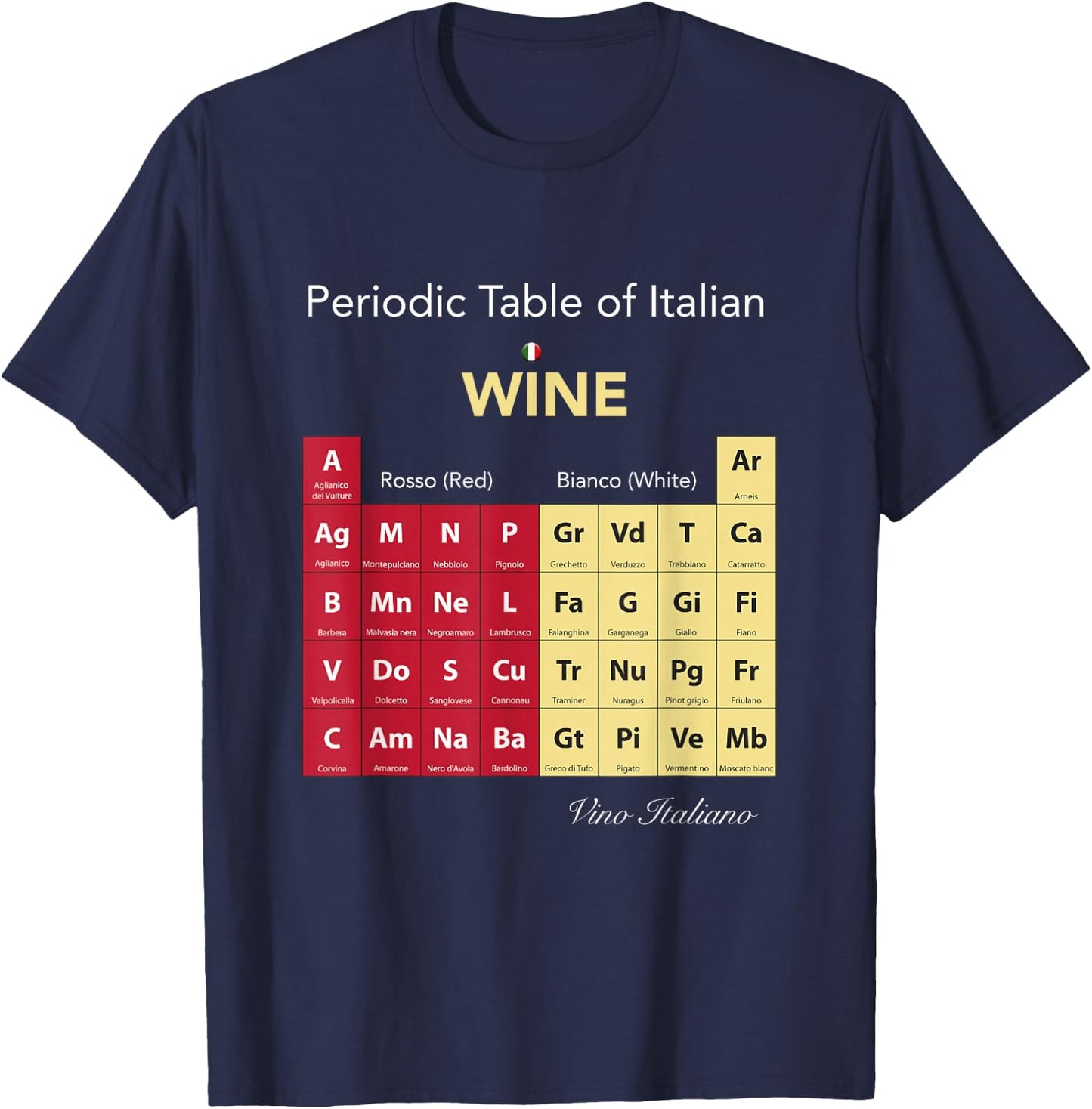 Periodic Table of Italian Wine T-Shirt - T-Shirt | Navy