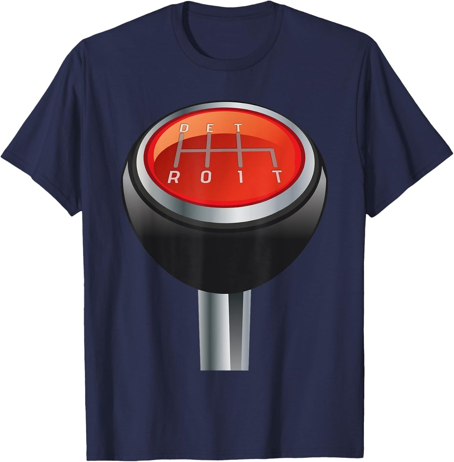 Detroit Manual Gearbox Shifter Knob in 3D T Shirt T-Shirt - T-Shirt | Navy