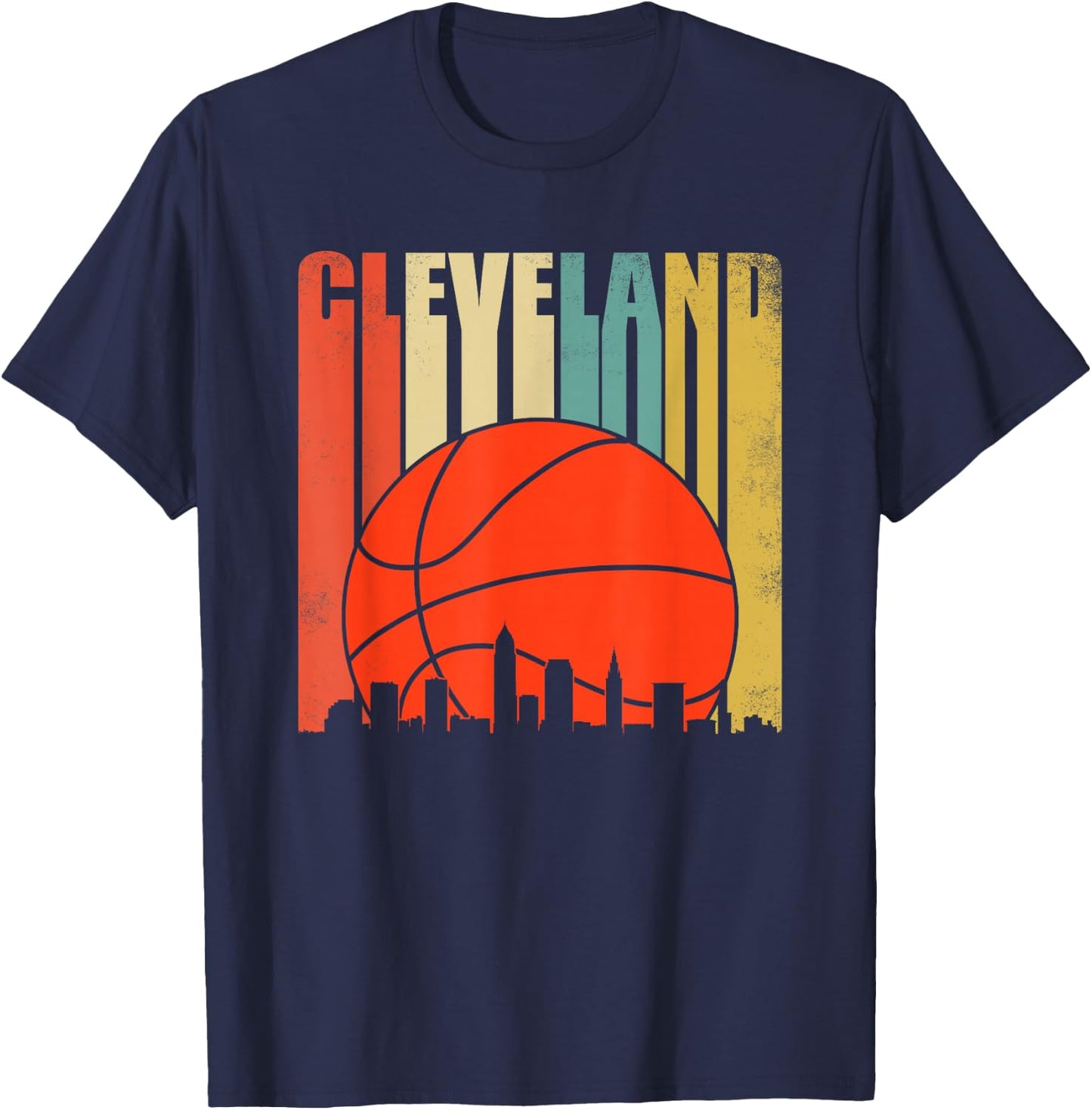 Vintage Cleveland Basketball Shirt Ohio T-Shirt - T-Shirt | Navy