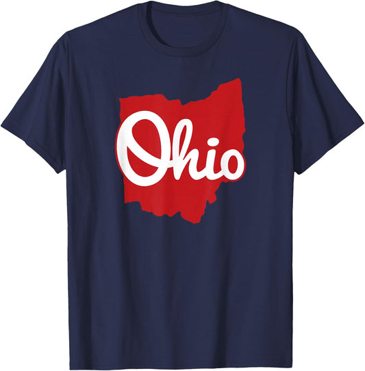 I Love My Ohio Home Script Ohio T-Shirt - T-Shirt | Navy