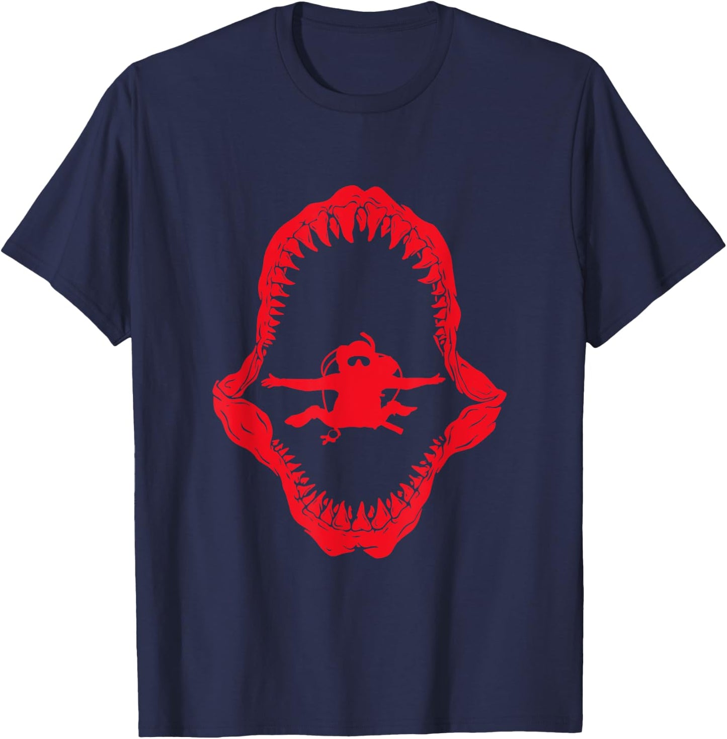 Shark Diving Scuba Diver Gift Underwater Deep Sea Dive T-Shirt - T-Shirt | Navy