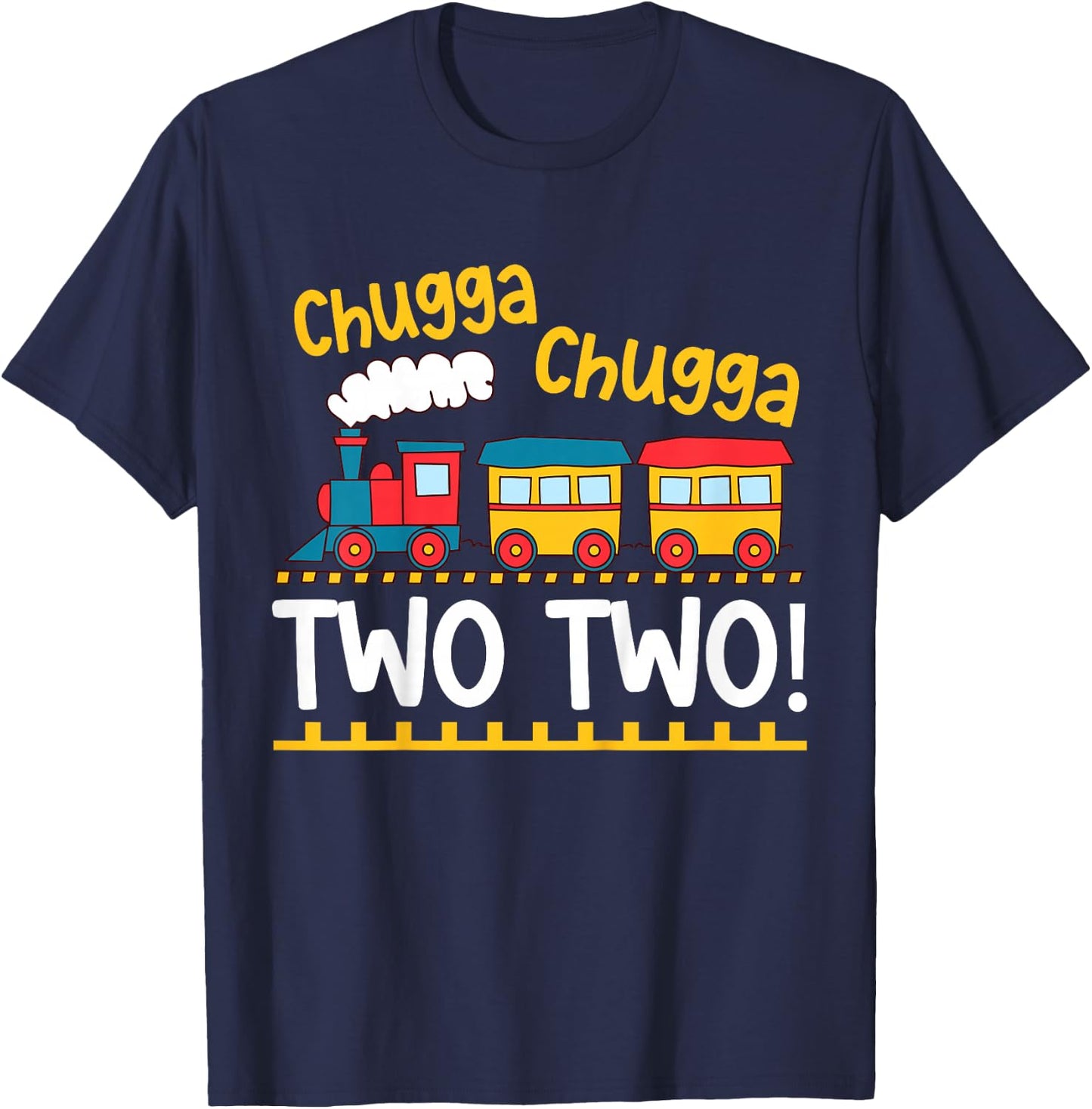 Kids 2nd Birthday Boy Train Chugga Chugga Two Two Toddler T-Shirt - T-Shirt | Navy