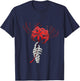 Skeleton Hand Holding Red Spider Lily Aesthetic Red Flower T-Shirt - T-Shirt | Navy