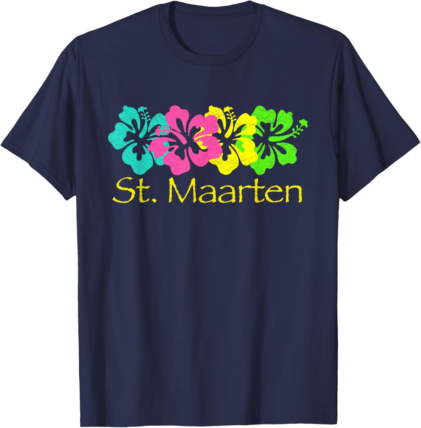 St. Maarten Tropical Beach / St Maarten Surf T-Shirt - T-Shirt | Navy