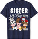 Farm Animals Barnyard Farm House Sister Of The Birthday Boy T-Shirt - T-Shirt | Navy