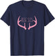 Big Sister Shirt - Big Sis Deer Antlers Hunting Pink T-Shirt - T-Shirt | Navy