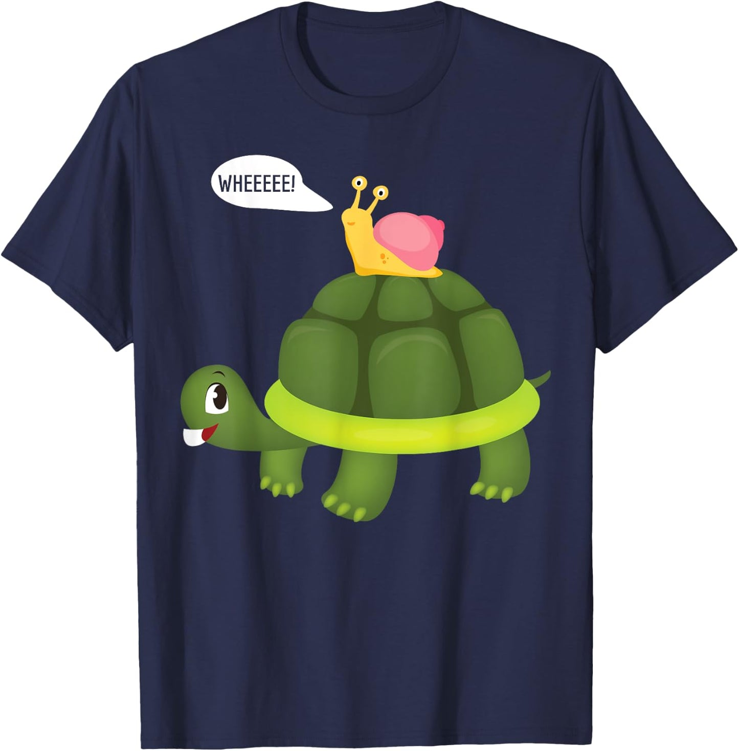 Snail Riding Turtle Funny Shirt T-Shirt - T-Shirt | Navy