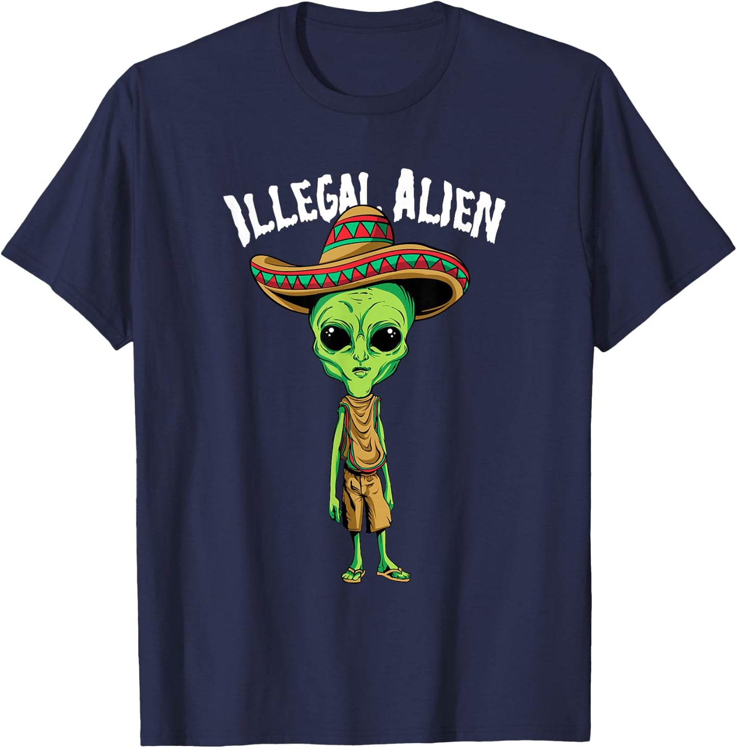 Funny Mexico Spanish UFO Illegal Alien T-Shirt - T-Shirt | Navy