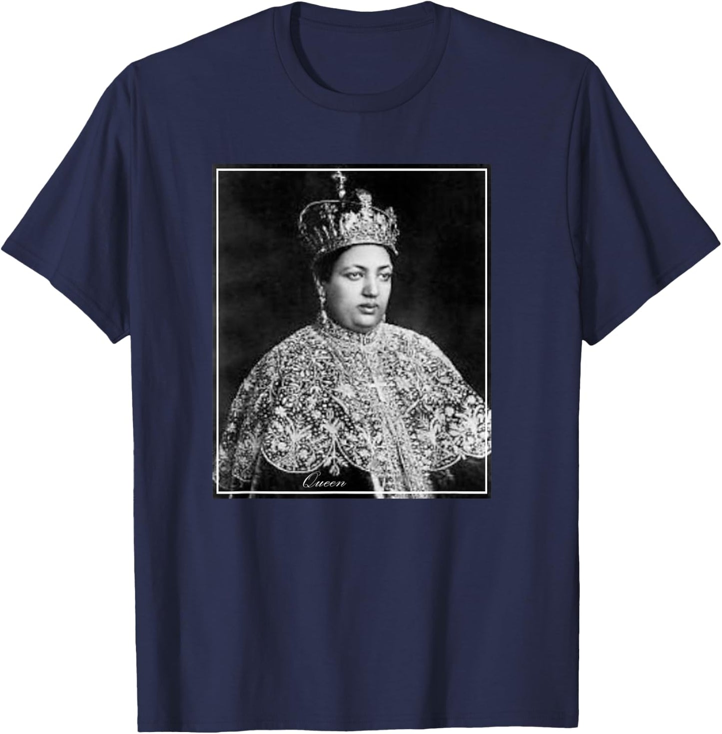 Ethiopian Empress Menen Asfaw T-Shirt - T-Shirt | Navy